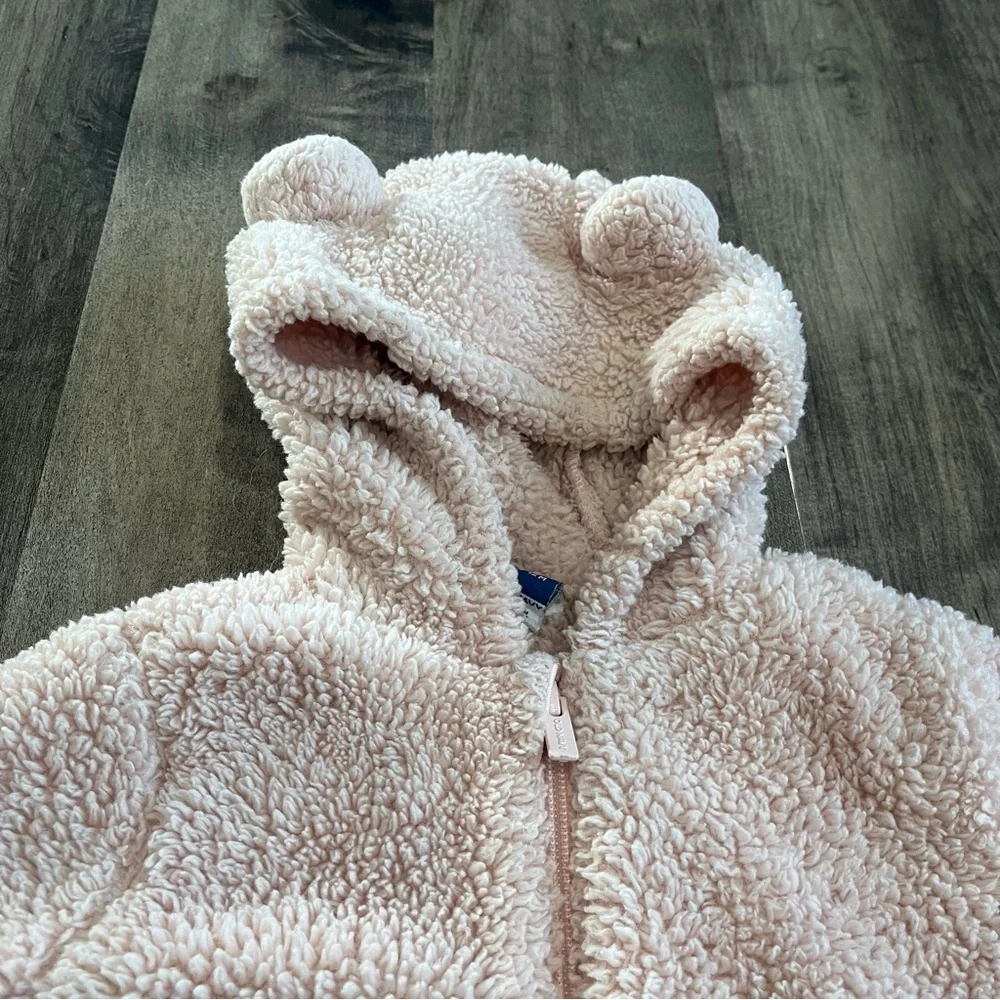 Old Navy Fleece Snowsuit Bunting Baby Girl's Size 6-12 Months Pink Hooded Ears